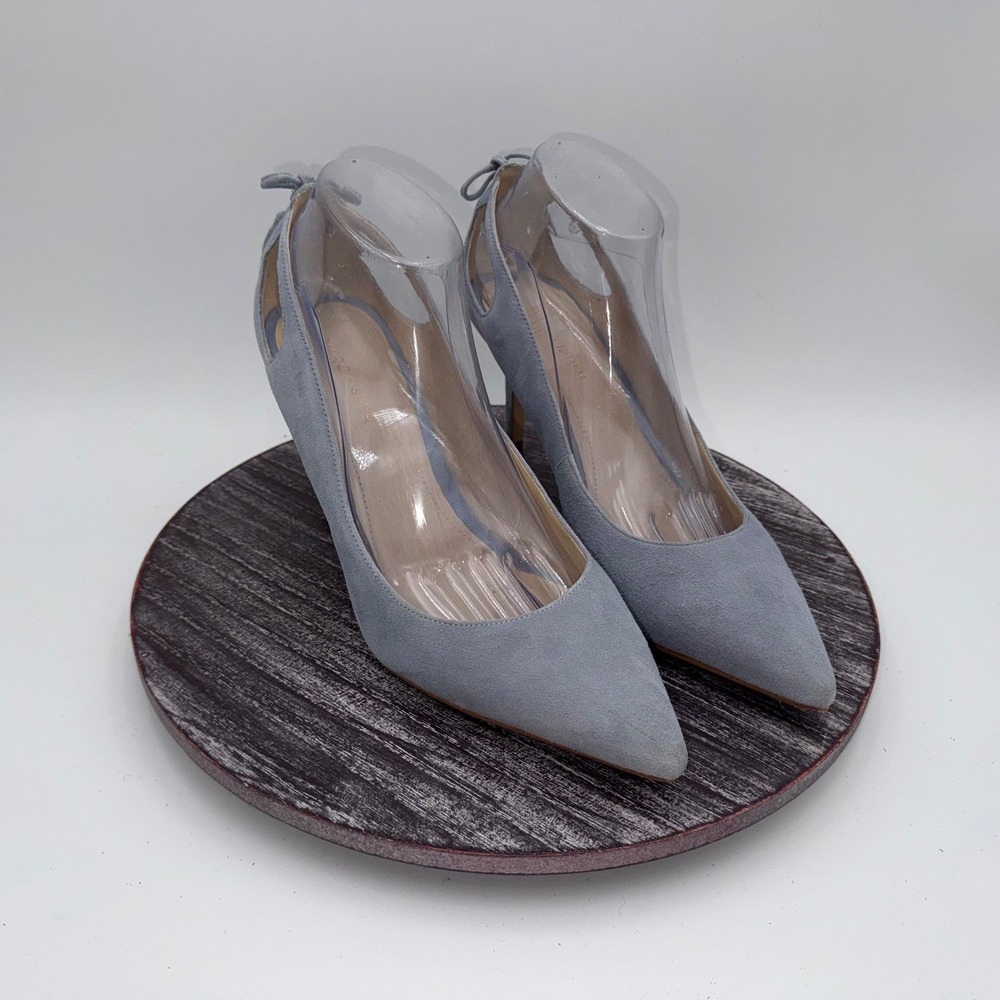 Marc Fisher Pumps Womens 10 Tammye Tassel Heels Blue Suede Pointed Toe Shoes - Picture 2 of 10